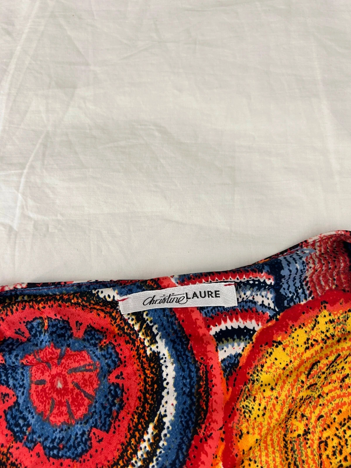 Vestido de verão multicolorido vintage Christine Laure com estampa – photo 7